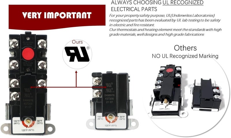 DROMIX EWH-03 Electric Water Heater Tune-Up Kit with Element Wrench, Includes Upper & Lower Heater Thermostat, 2x Heater Elements - 4500W 240V (3500W@208V), 1 x Element Wrench, Water Heater Replacement Parts - Image 2